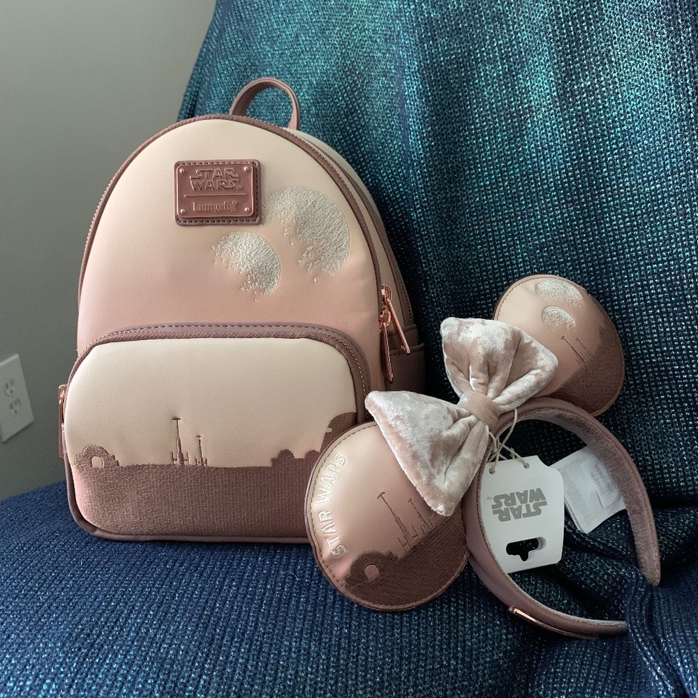 Disney Loungefly Star Wars Tatooine Mini Backpack with Disney Ears Set - NWT